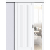 Раздвижная дверь купе Браво-40 white silk ДГ