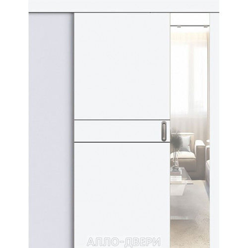 Раздвижная дверь купе Браво-0.24 П white silk ДГ
