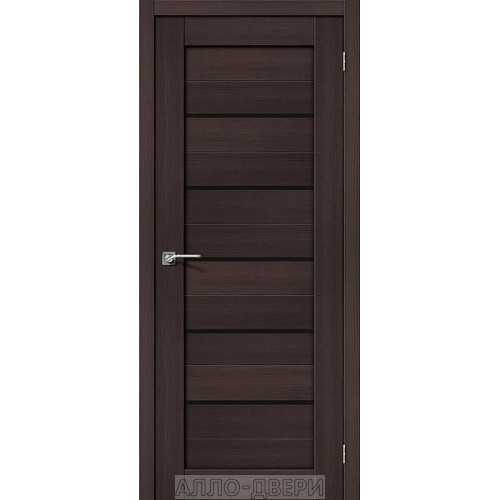 Межкомнатная дверь Браво-22 Wenge melinga/Black Shine