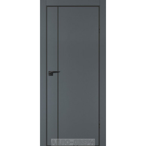 Межкомнатная дверь P-21 графит матовый, молдинг PET черный, кромка ABS черная с 4-х сторон