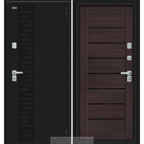 Входная Дверь Thermo Техно Д-2 букле черное/wenge melinga