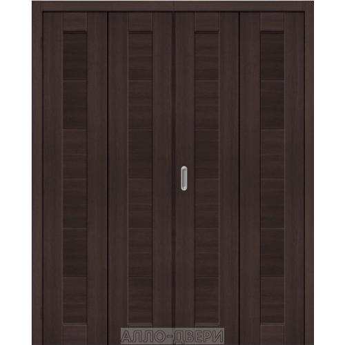Двойная складная дверь Браво-21 ДГ Wenge Melinga