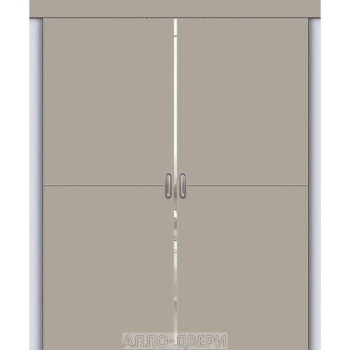 Двустворчатая раздвижная дверь купе Браво-0.21 П clay silk ДГ