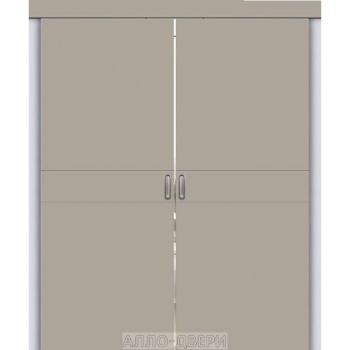 Двустворчатая раздвижная дверь купе Браво-0.24 П clay silk ДГ
