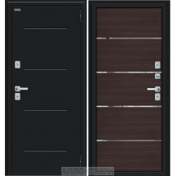 Входная Дверь Thermo Лайн букле черное/wenge melinga