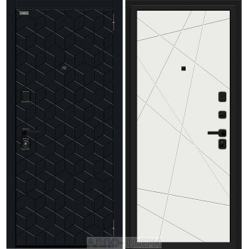 Входная Дверь Кьюб RBE total black/super white