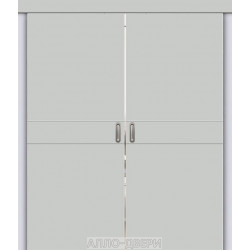 Двустворчатая раздвижная дверь купе Браво-0.24 П grey silk ДГ