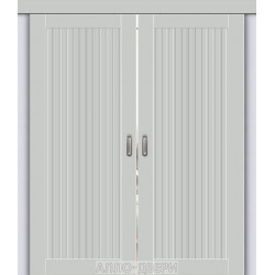 Двустворчатая раздвижная дверь купе Браво-40 grey silk ДГ